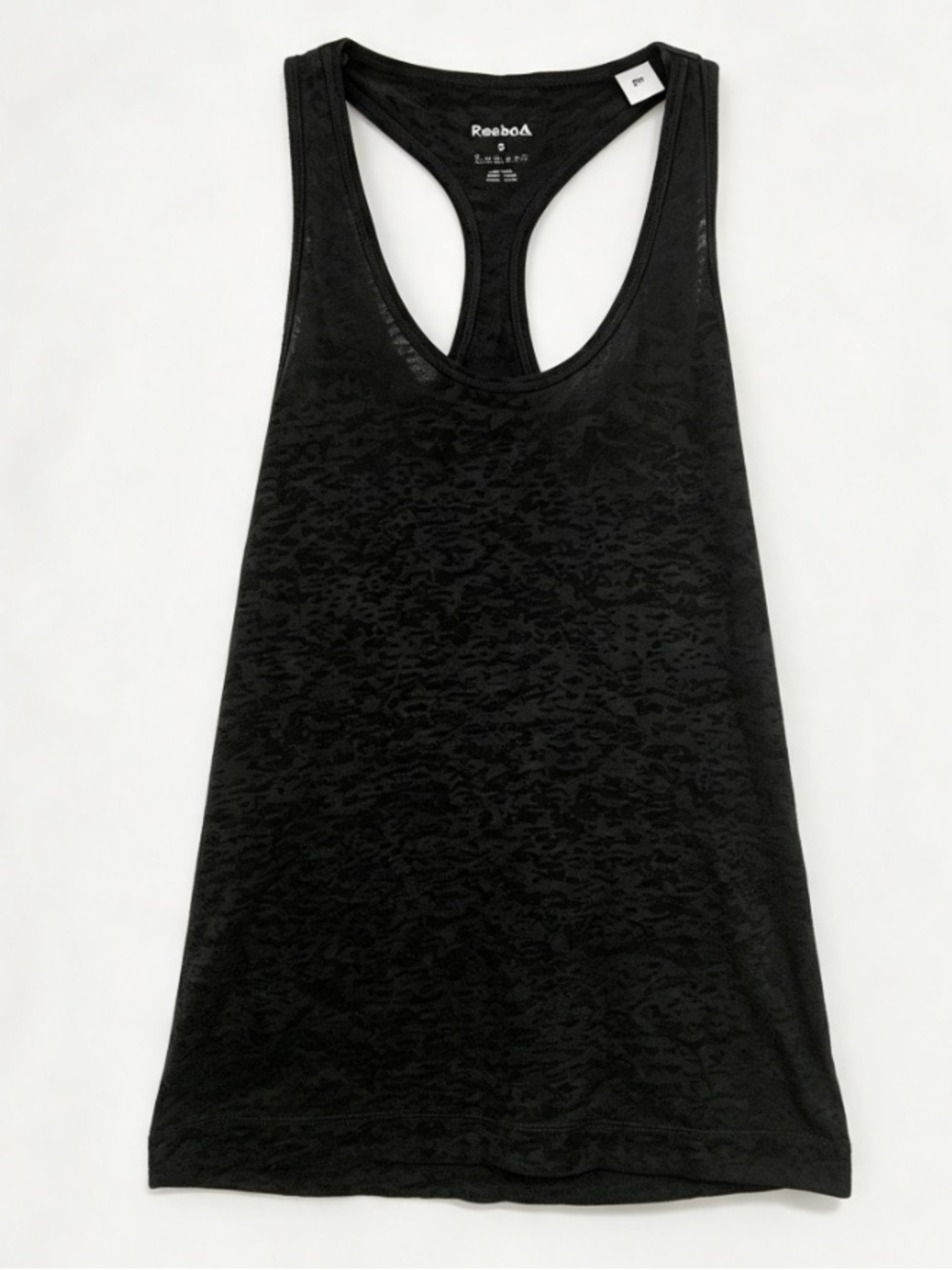 Reebok Black Speedwick Burnout Racerback Athletic Workout Gym Tank Top Small